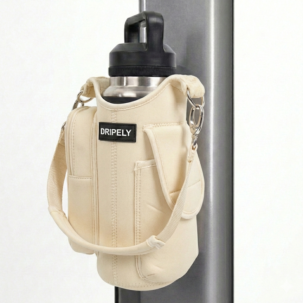 Water Bottle Carry Bag with Phone Pouch - Gym Crossbody Holder