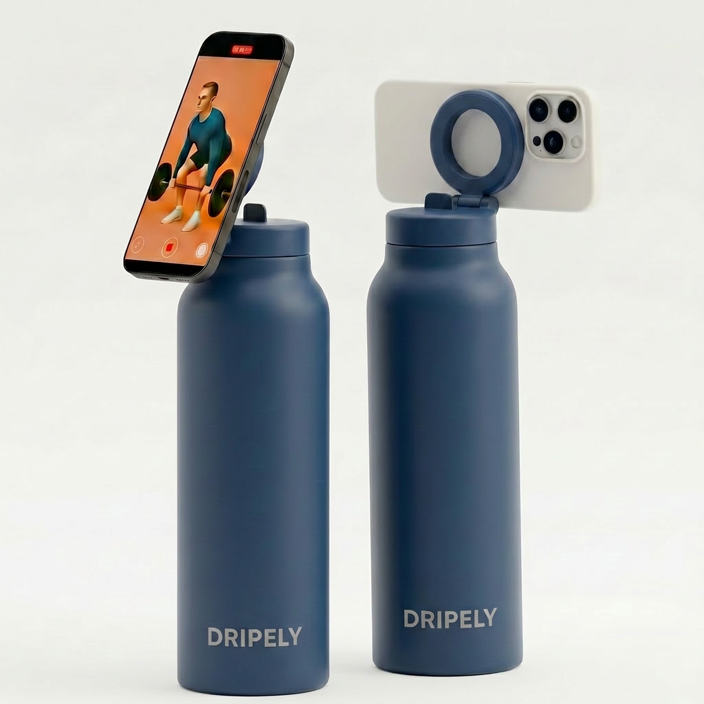 MagSafe Water Bottle with Magnetic Phone Holder - Smart Hydration 710 ml