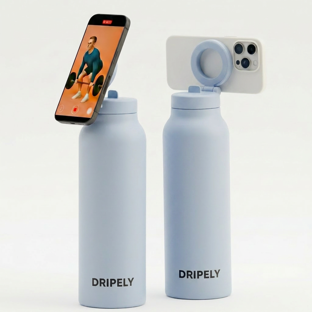 MagSafe Water Bottle with Magnetic Phone Holder - Smart Hydration 710 ml